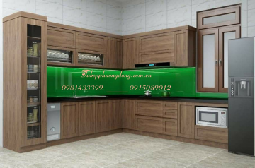 Tủ bếp gỗ Sồi Nga -N04