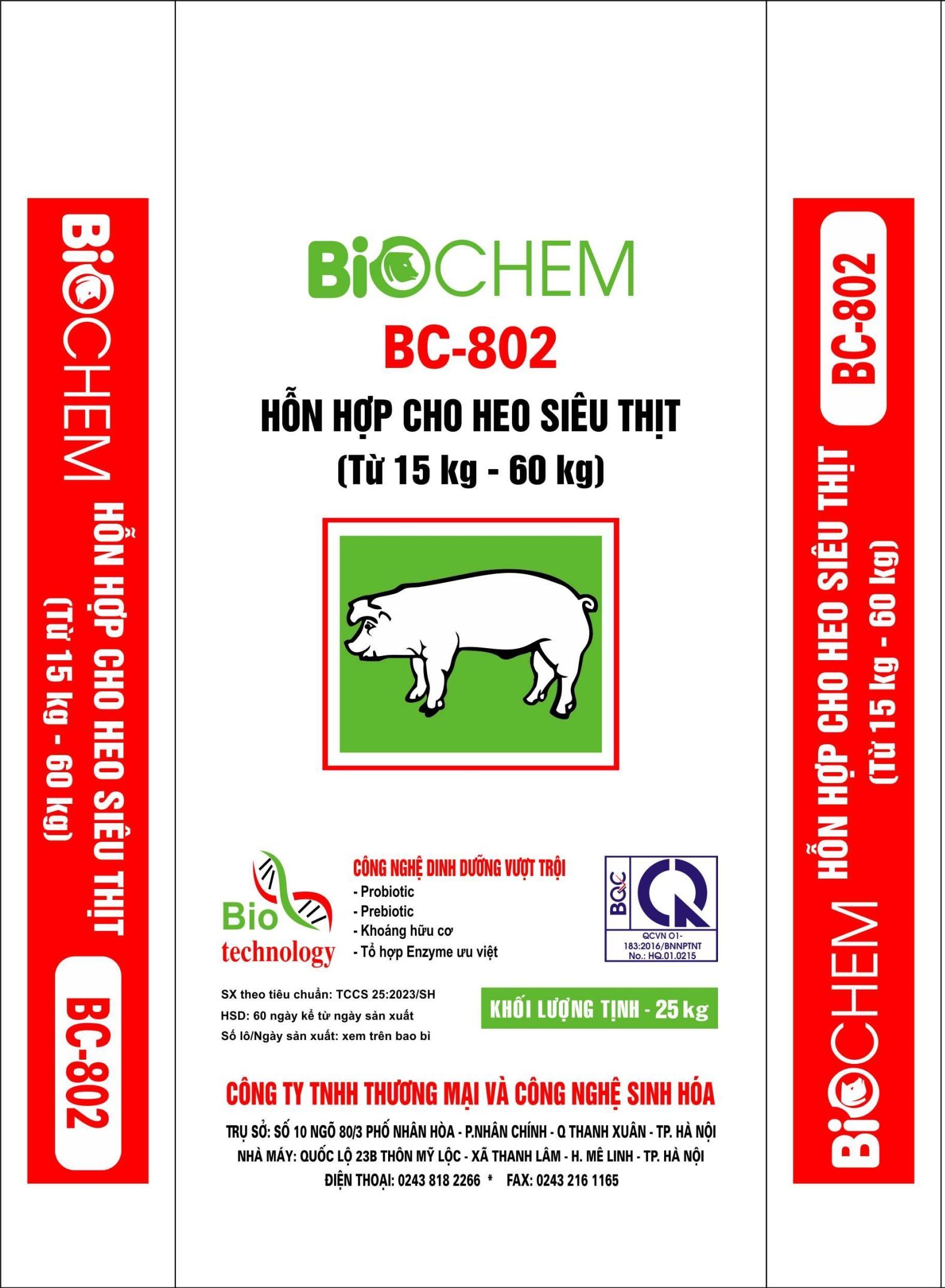 Hỗn hợp cho heo siêu thịt từ 15kg – 60kg