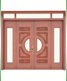 Cửa thép vân gỗ 4 cánh hệ G4H4K-HOK-3TK